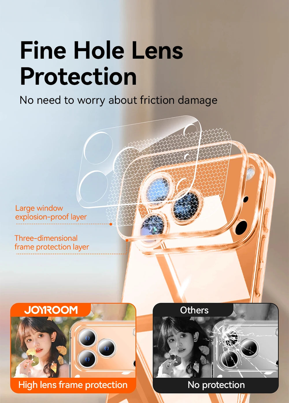 Etui na iPhone'a 17 16 15 Pro Max z ochroną obiektywu, anty-żółte