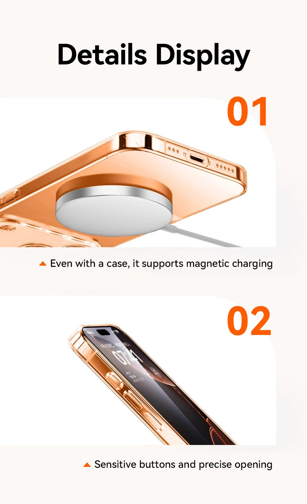Etui na iPhone'a 17 16 15 Pro Max z ochroną obiektywu, anty-żółte