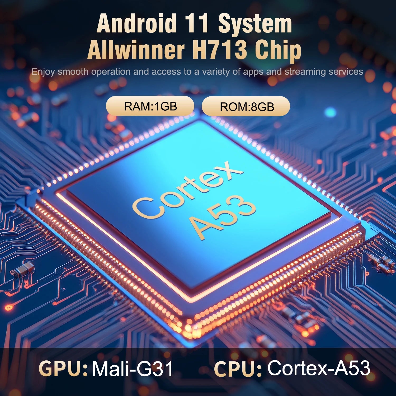 Projektor z systemem Android 11, rozdzielczość natywna 4K, 1080P, autofokus, Wysyłka 72h