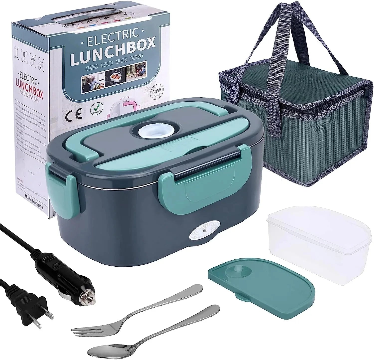 1,5 l, 60 W, elektryczny podgrzewacz do żywności na lunch, przenośny, do samochodu lub pracy