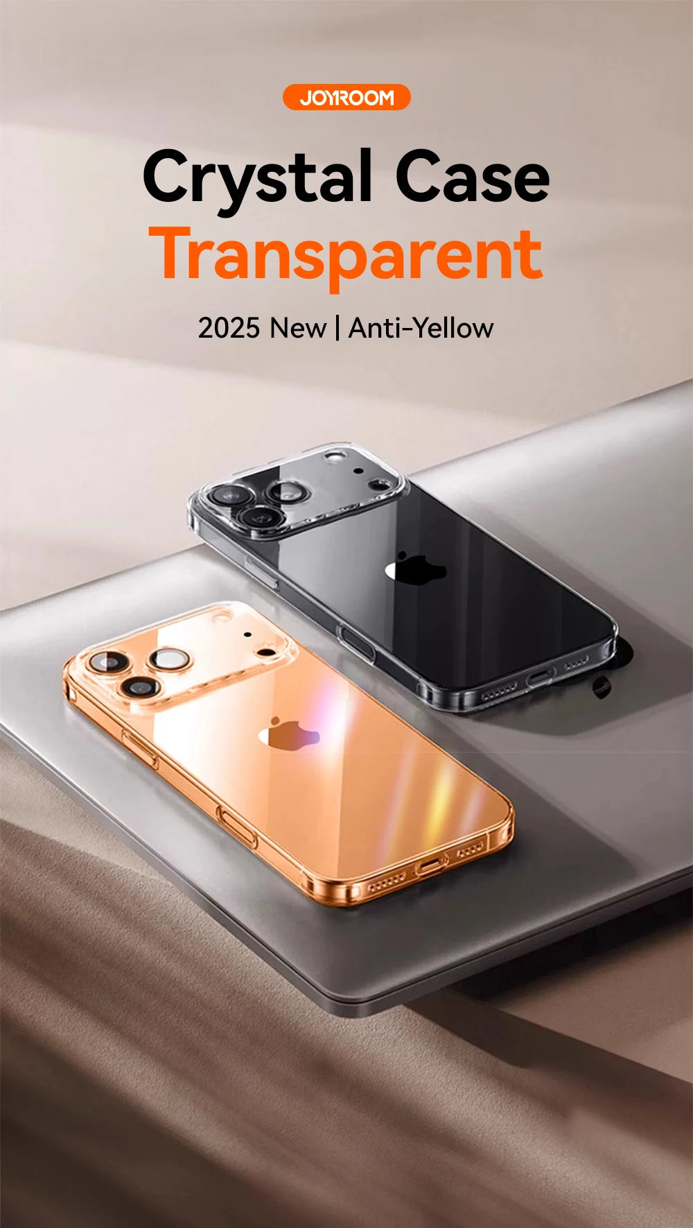 Etui na iPhone'a 17 16 15 Pro Max z ochroną obiektywu, anty-żółte