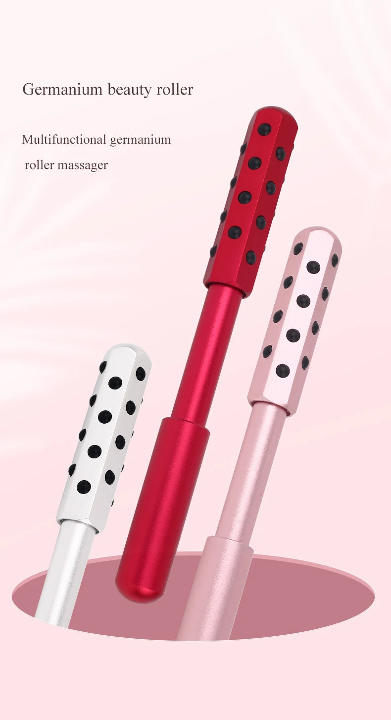 24 Germanium Face Massage Beauty Acupoint Stick Wholesale Beauty Roller Tool Face Skin Care Gua Sha Cellulite Massager Women New