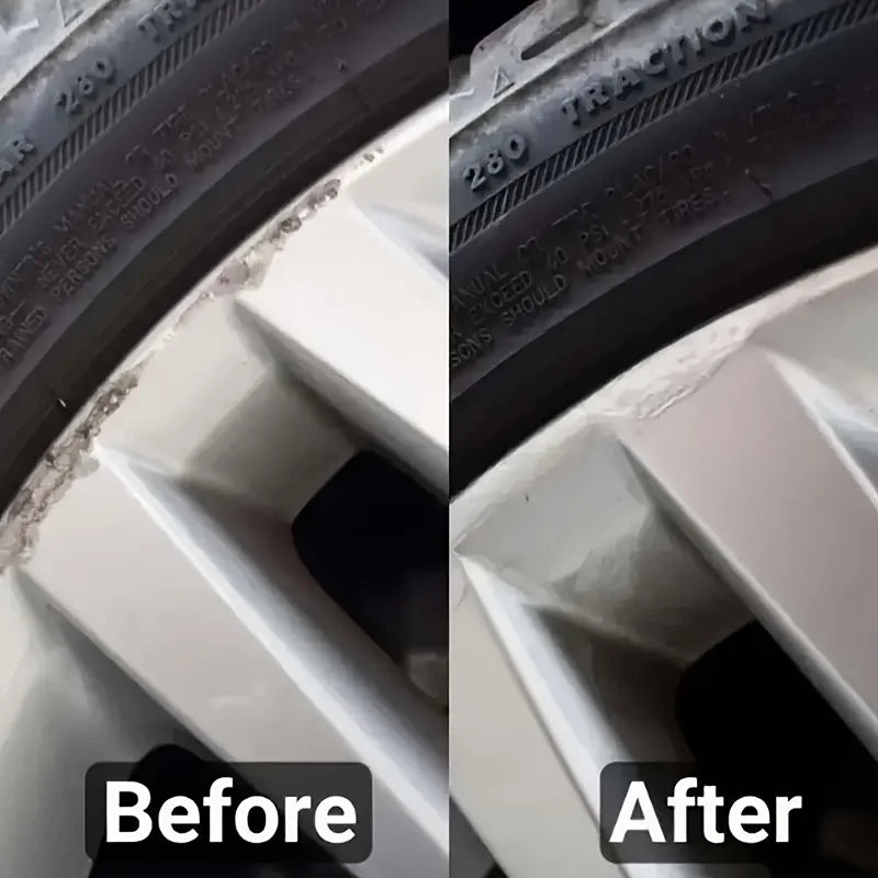 Pasta do naprawy zarysowań na felgach samochodowych, pasta do naprawy zarysowań na felgach opon - czarno-biało-srebrna aluminiowa felga