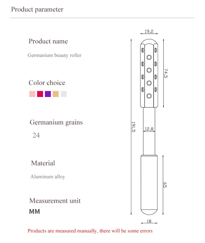 24 Germanium Face Massage Beauty Acupoint Stick Wholesale Beauty Roller Tool Face Skin Care Gua Sha Cellulite Massager Women New