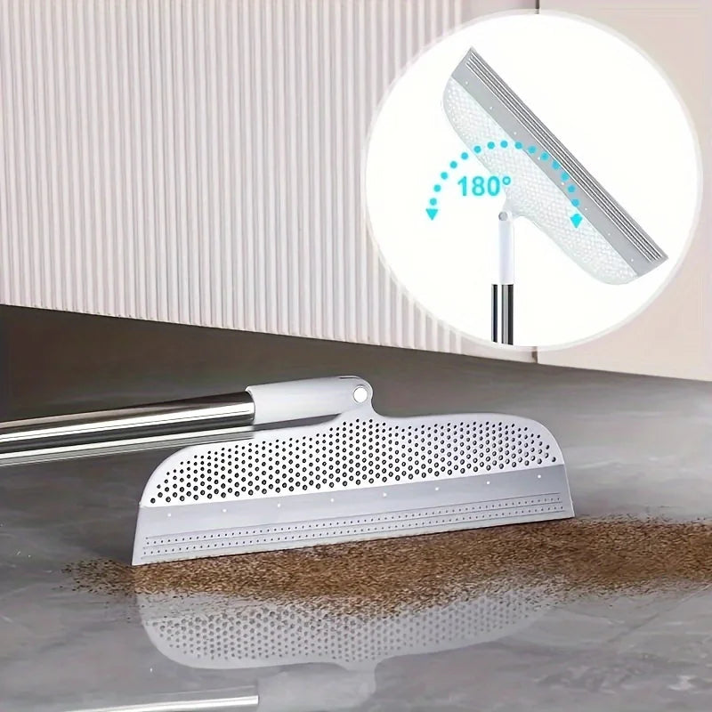 Escoba mágica con cabezal desmontable y raspador de silicona de doble cara