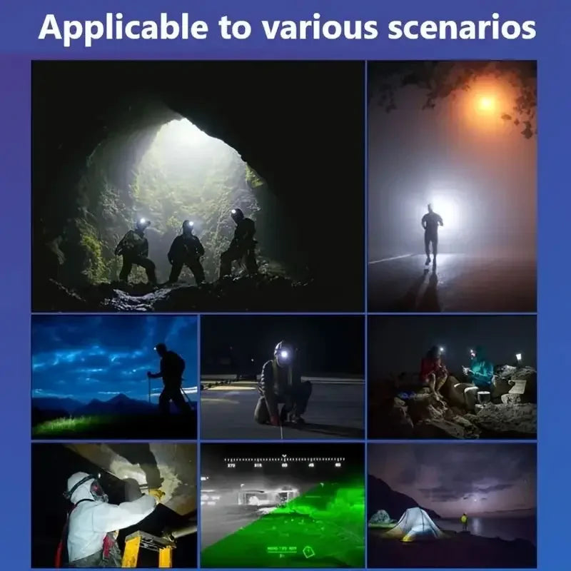 Wielofunkcyjna latarka czołowa indukcyjna 6000K LED czołówka robocza 5 trybów