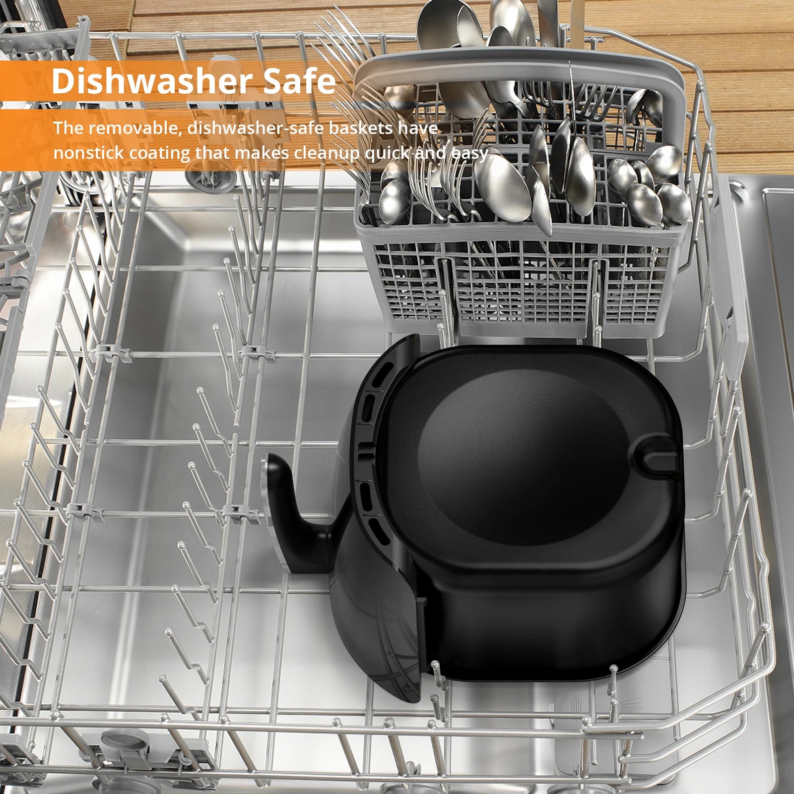 Frytkownica powietrzna, Airfryer z okienkiem podglądu, z wyświetlaczem cyfrowym, 8 zaprogramowanych ustawień gotowania, można myć w zmywarce