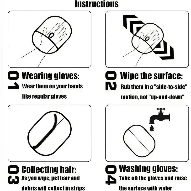 Rękawice do usuwania sierści statycznej ze zwierząt domowych