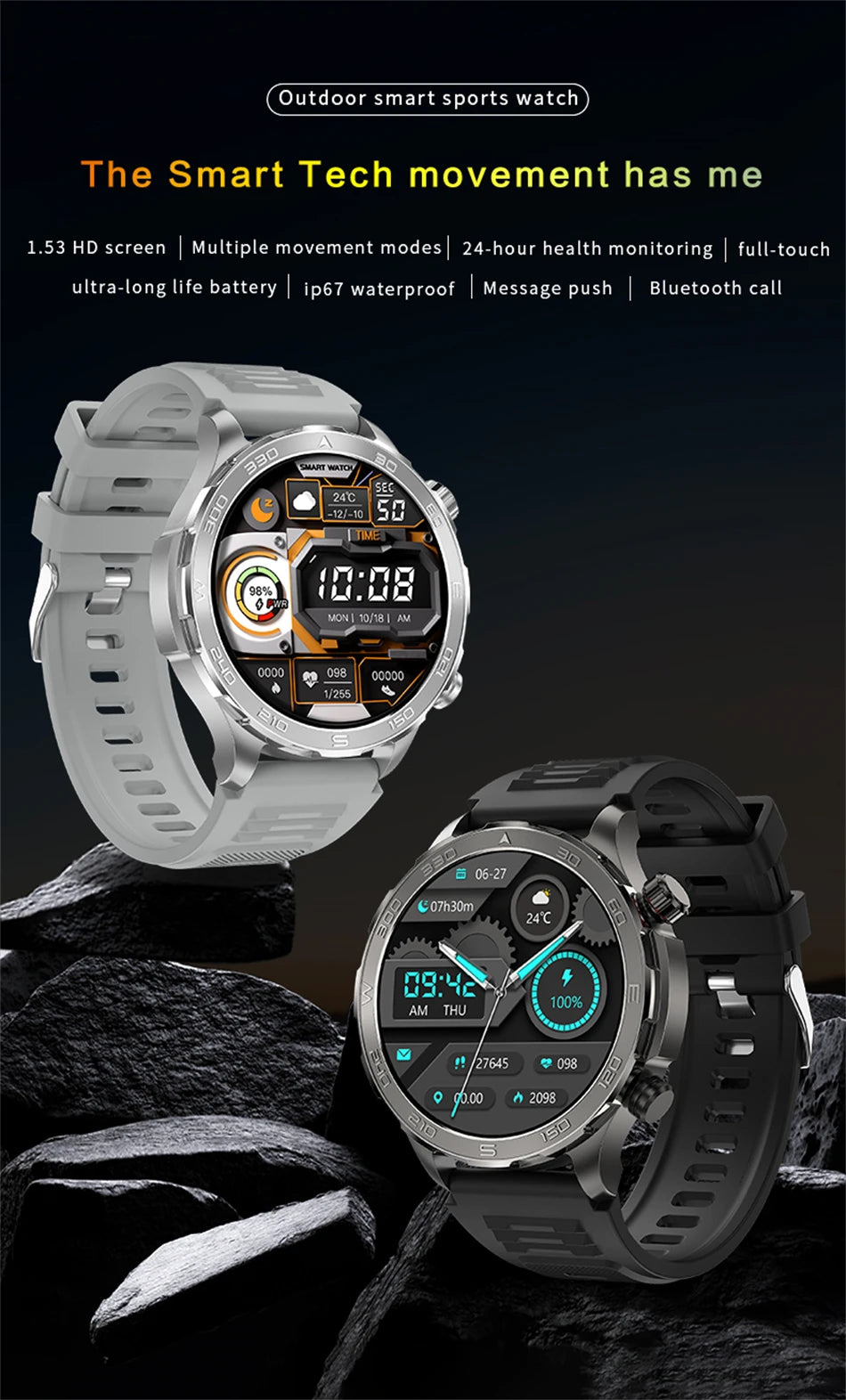 2025 Nowy AMOLED SmartWatch  IP68 Wodoodporny